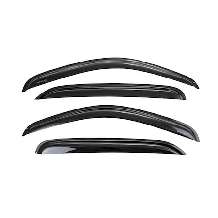 Trailfx TrailFX 4768H; Wind Deflector; Low Profile Tape-On Smoke Acrylic Set of 4 4768H